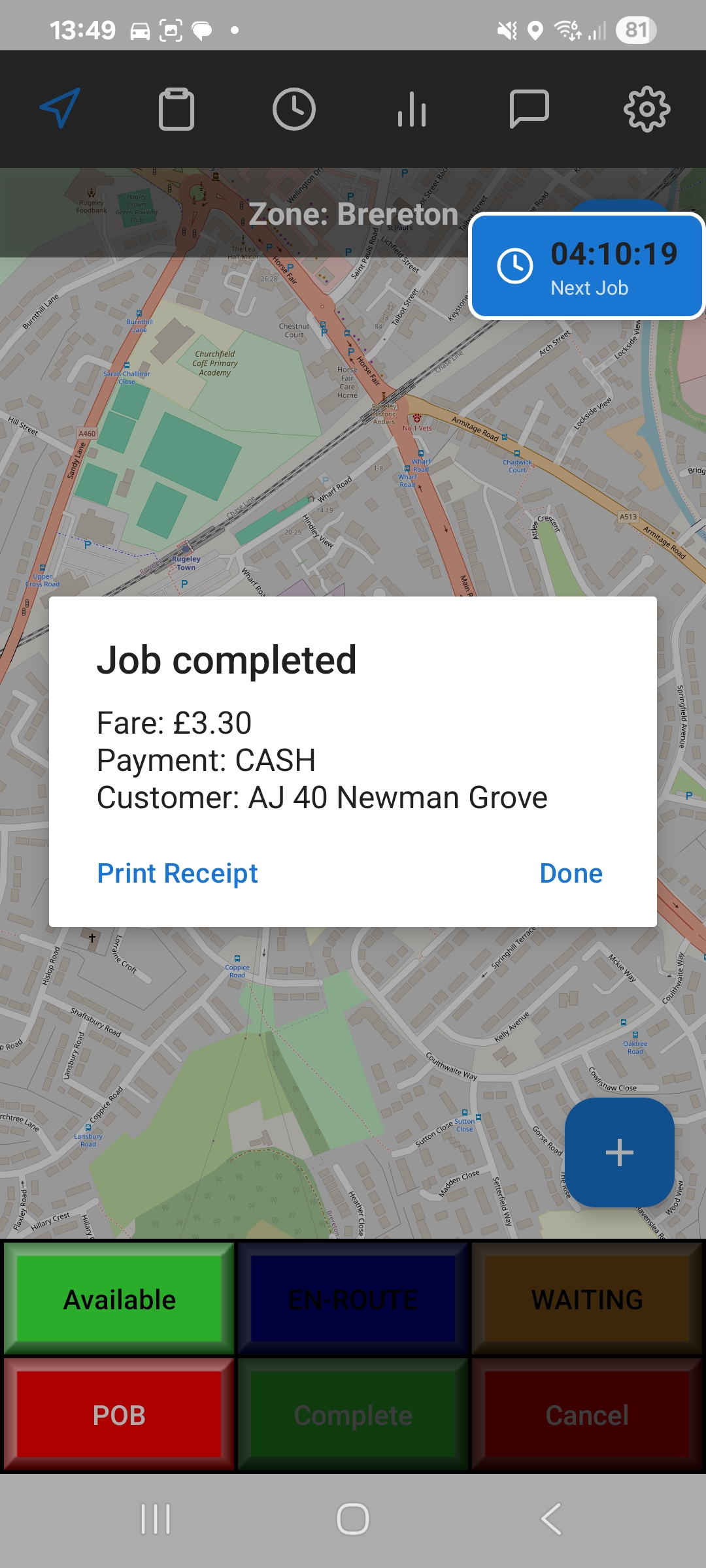 Job completion confirmation