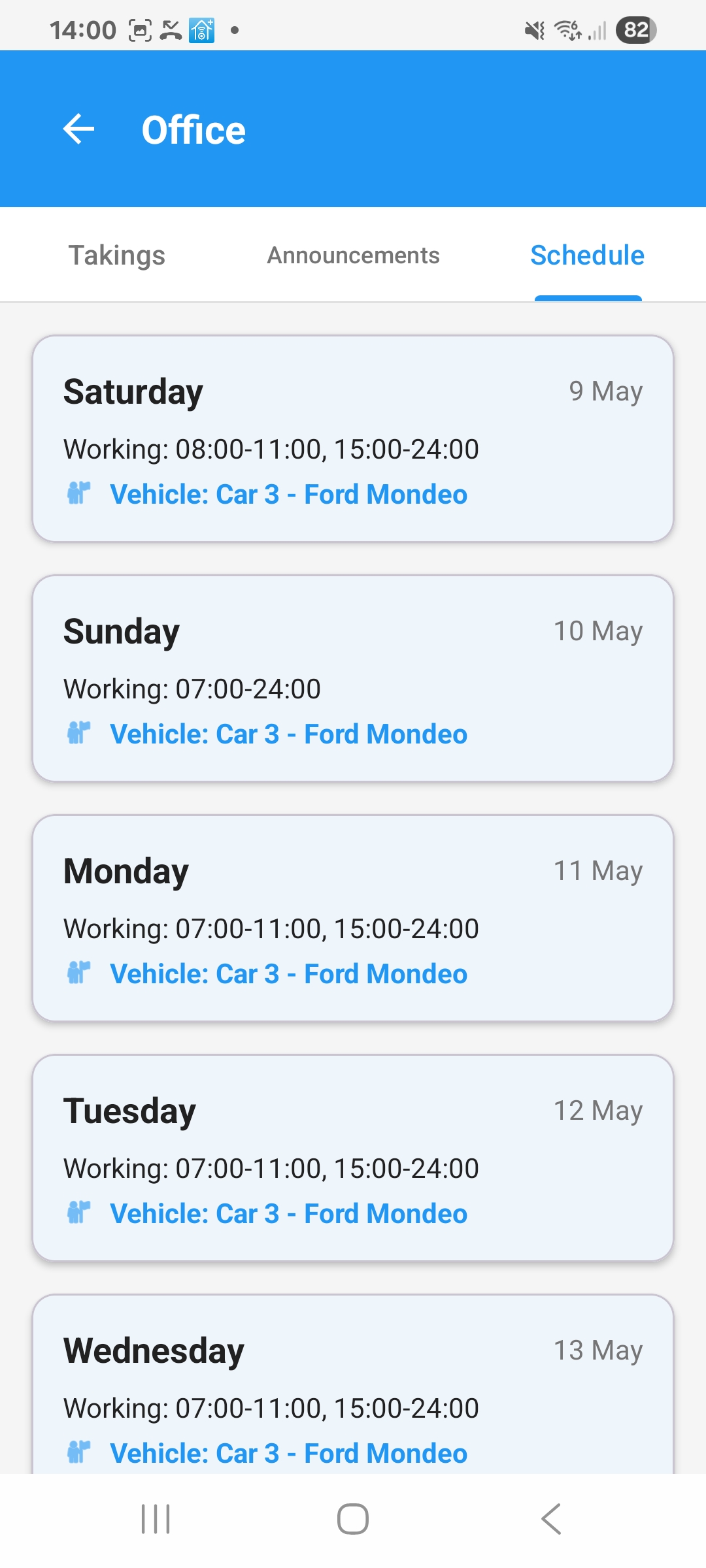 Driver home screen view 2